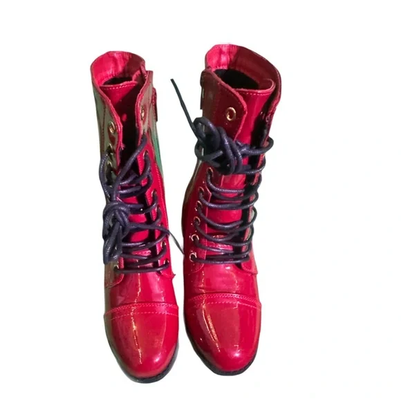 Stylish Red Ankle Boots - Picture 4 of 7